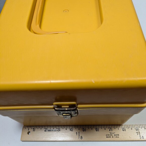 Vintage Wilson Wil-Hold Sewing Box Chest Card File Recipe Yellow Hard Plastic - Picture 15 of 16